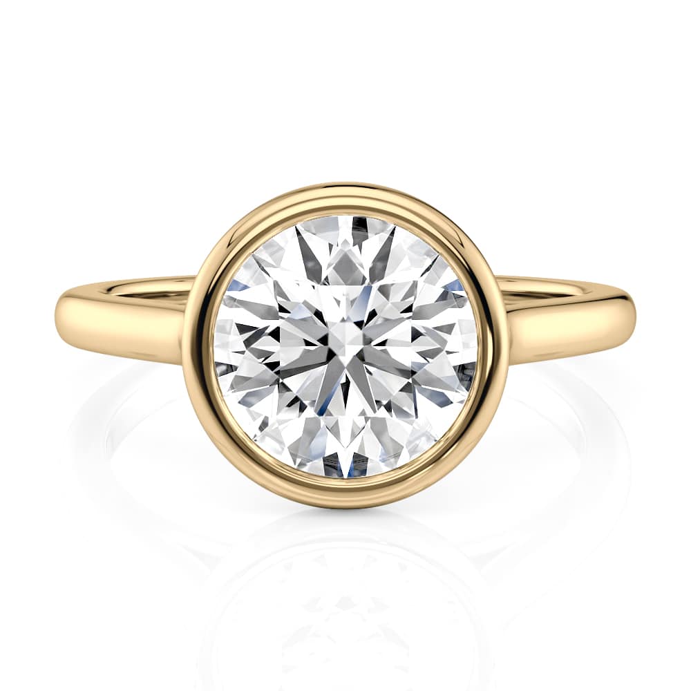14K Yellow Gold Round Bezel Solitaire