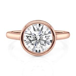 14K Rose Gold Round Bezel Solitaire 14K Rose Gold Round Bezel Solitaire