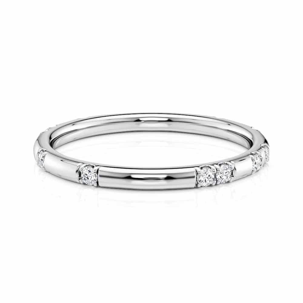 Platinum Sporadically Set Diamond Wedding Band (0.14CTW)