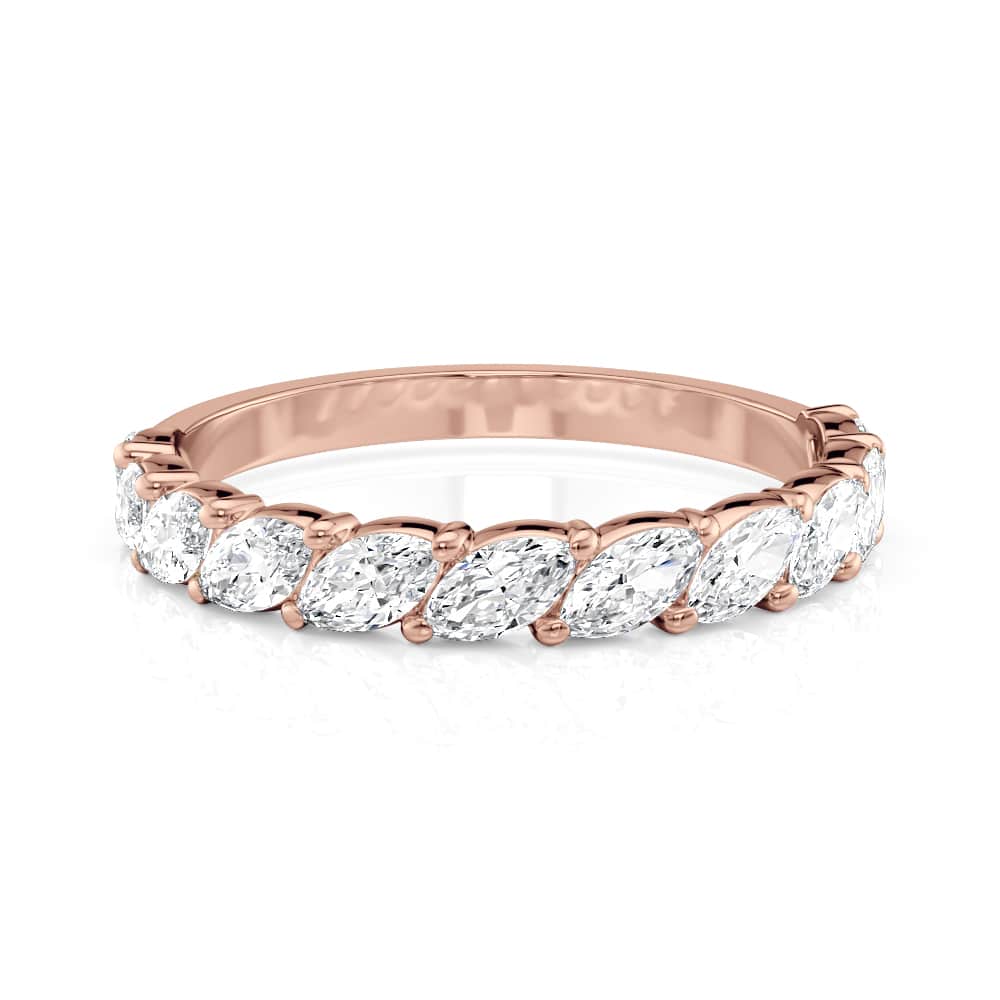 14K Rose Gold Tilted Marquise Diamond band (0.68 CTW)