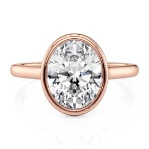 14K Rose Gold Oval Bezel Solitaire