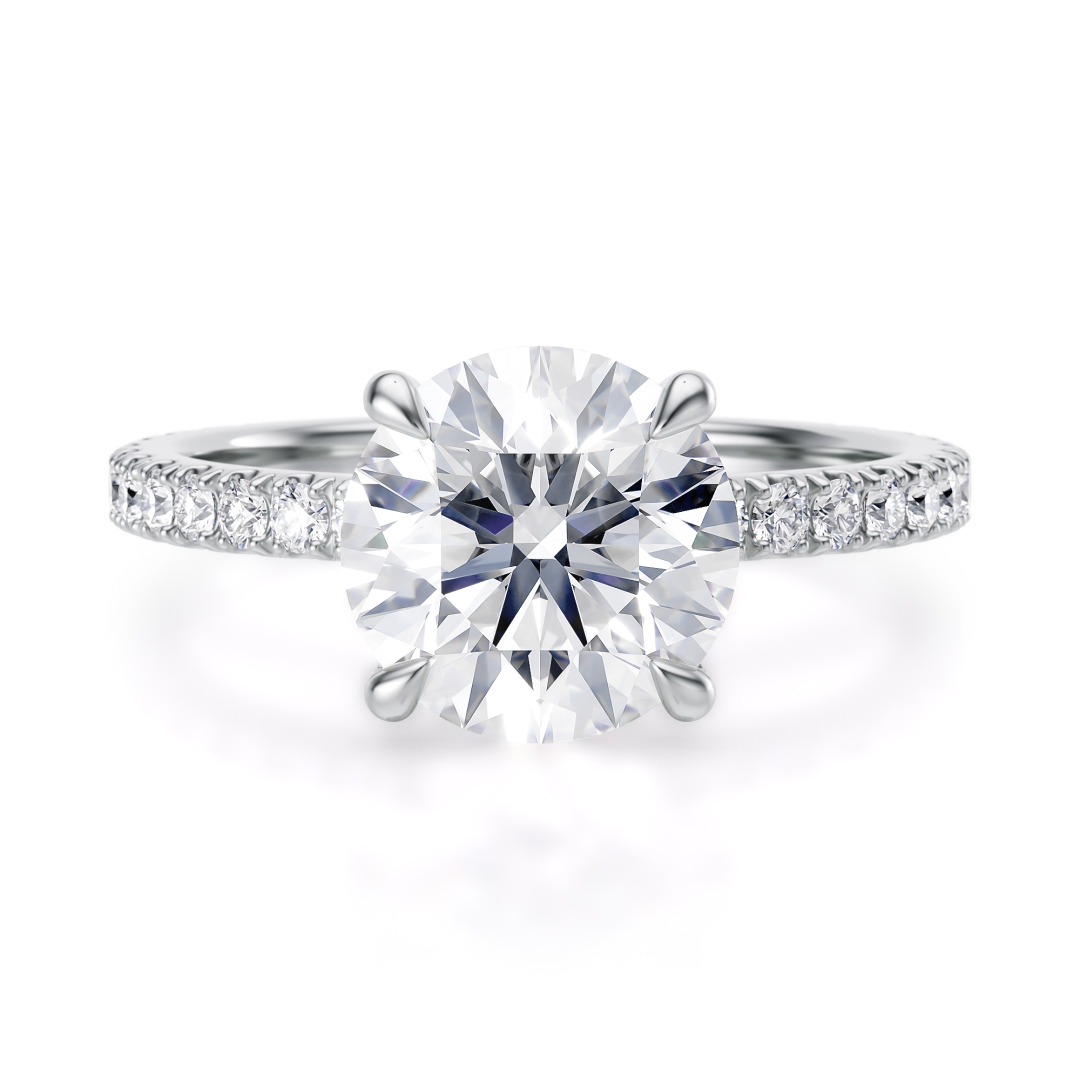 Platinum Floating Basket Engagement Ring