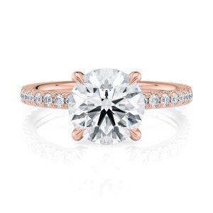 14K Rose Gold Floating V Prong Engagement Ring 14K Rose Gold Floating V Prong Engagement Ring
