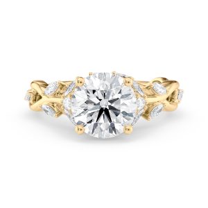 18K Yellow Gold Round & Marquise Vine Engagement Ring 18K Yellow Gold Round & Marquise Vine Engagement Ring