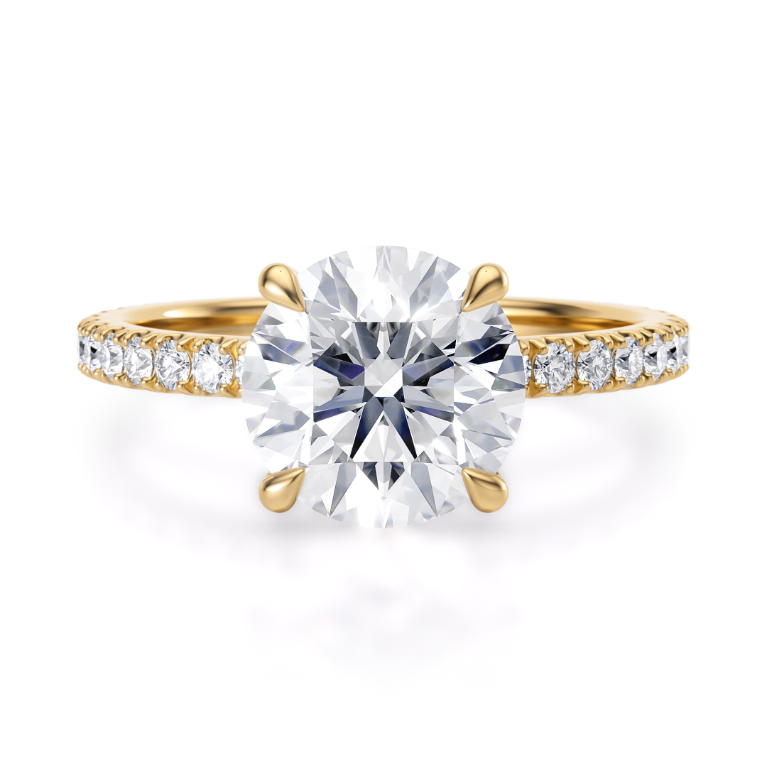 14K Yellow Gold Floating Basket Engagement Ring