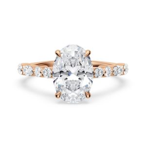14K Rose Gold Cathedral With Alternating Marquise & Round Diamonds Engagement Ring 14K Rose Gold Cathedral With Alternating Marquise & Round Diamonds Engagement Ring