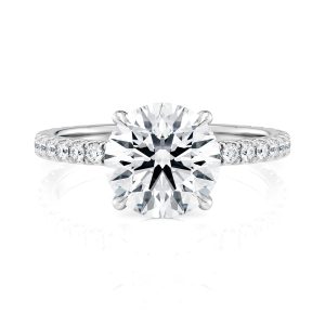 14K White Gold Choker Hidden Halo Engagement Ring 14K White Gold Choker Hidden Halo Engagement Ring