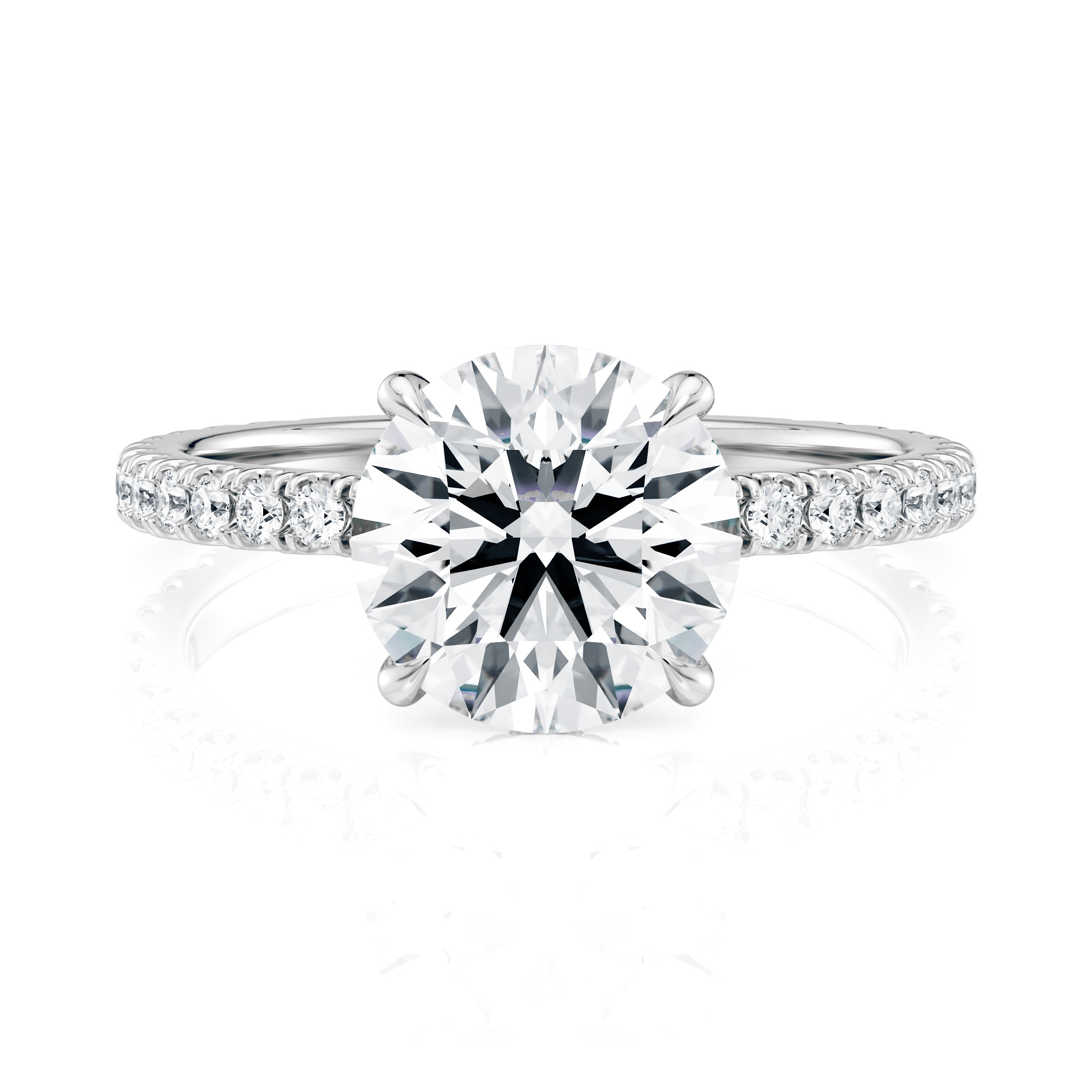 Platinum Choker Hidden Halo Engagement Ring