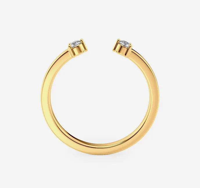 Gold Prong Set Open Band