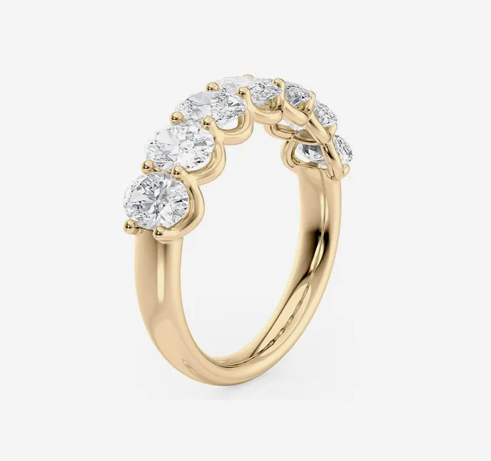 Prong U Diamond Oval Band