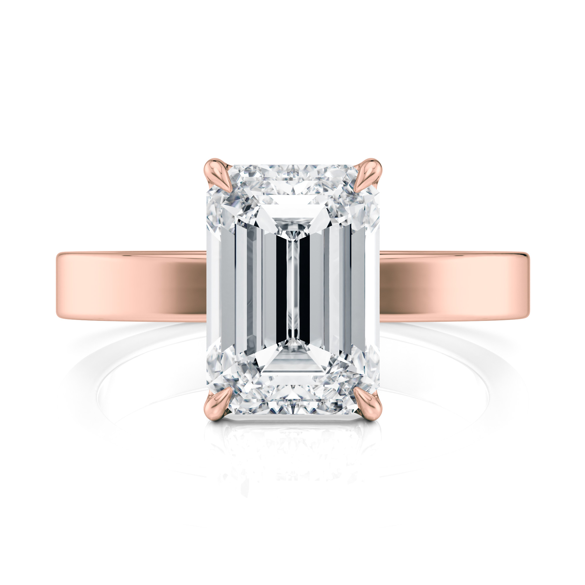 14K Rose Gold Solitaire Cigar Band
