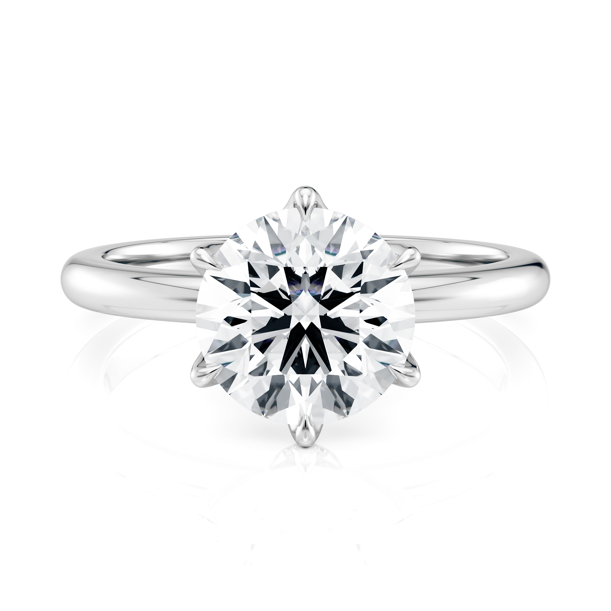 Platinum 6 Prong Tulip Solitaire engagement ring