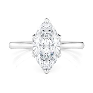 14K White Gold Cathedral Tulip Marquise Solitaire