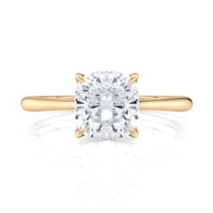18K Yellow Gold Cushion Cathedral Petal