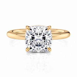 14K Yellow Gold Floating Basket Cushion Cut Solitaire Engagement Ring 14K Yellow Gold Floating Basket Cushion Cut Solitaire Engagement Ring